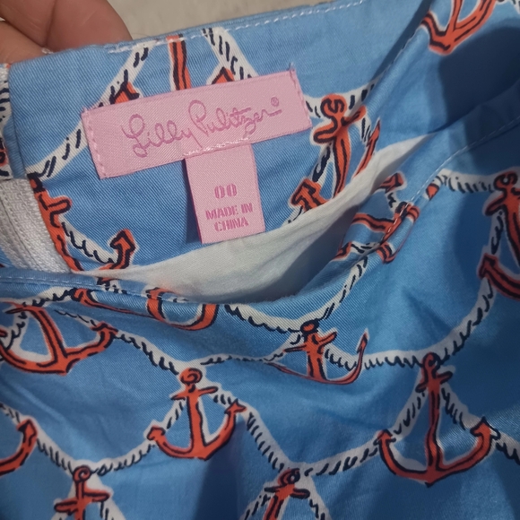 Lilly Pulitzer Blue and Orange Anchor Skirt - Picture 2 of 5